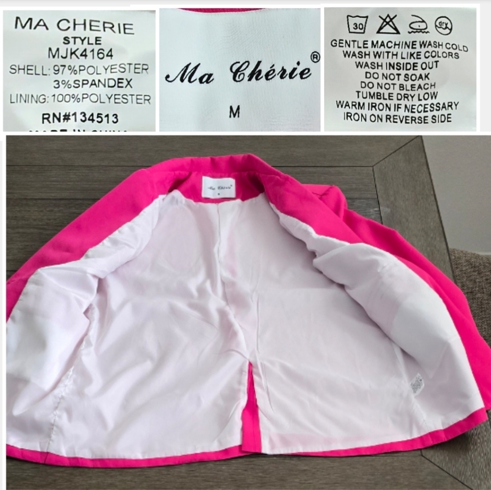 Ma Chérie Virbart Pink Graffiti Blazer, Size M - Picture 10 of 16